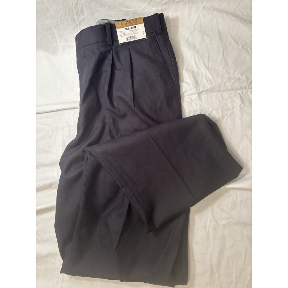 Luca Rossi Dress Pants Black New With Tags 46R 40W